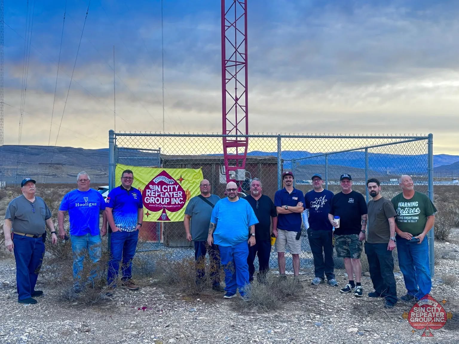 Sin City Repeater Group members at an amateur radio repeater site in Las Vegas Nevada