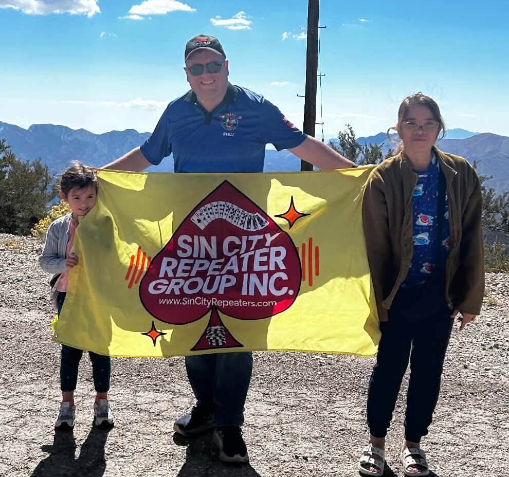 Founding President Bill N4NJJ with his daughter and mother-in-law at the Angel Peak Repeater Site